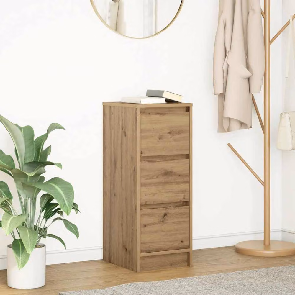 Berkfield Home Artisan Oak Sideboard in Brown, W/D/H: 29.5 x 34 x 76 cm – 2