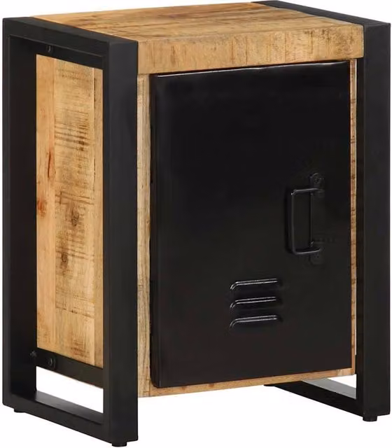 Berkfield Home Beautiful Bedside Cabinet in Brown Solid Mango Wood, W/D/H: 40 x 30 x 51 cm – 1
