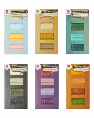 Deco Time Multicolour Polymer Oven Bake Modelling Clay for Craft and Jewellery, 96 g