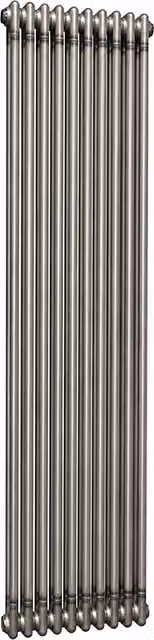 Lux Heat Vertical BML Column Steel Radiator in Silver Grey, H 180 cm x W 47 cm x D 12.5 cm