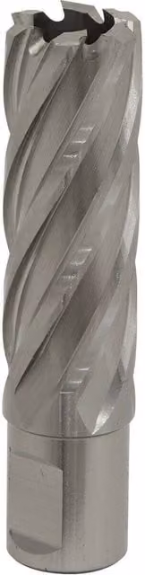 Loops M2 Steel Annular Metal Core Drill Bit 22mm Diameter, 50mm Depth, 19mm Shank, Silver
