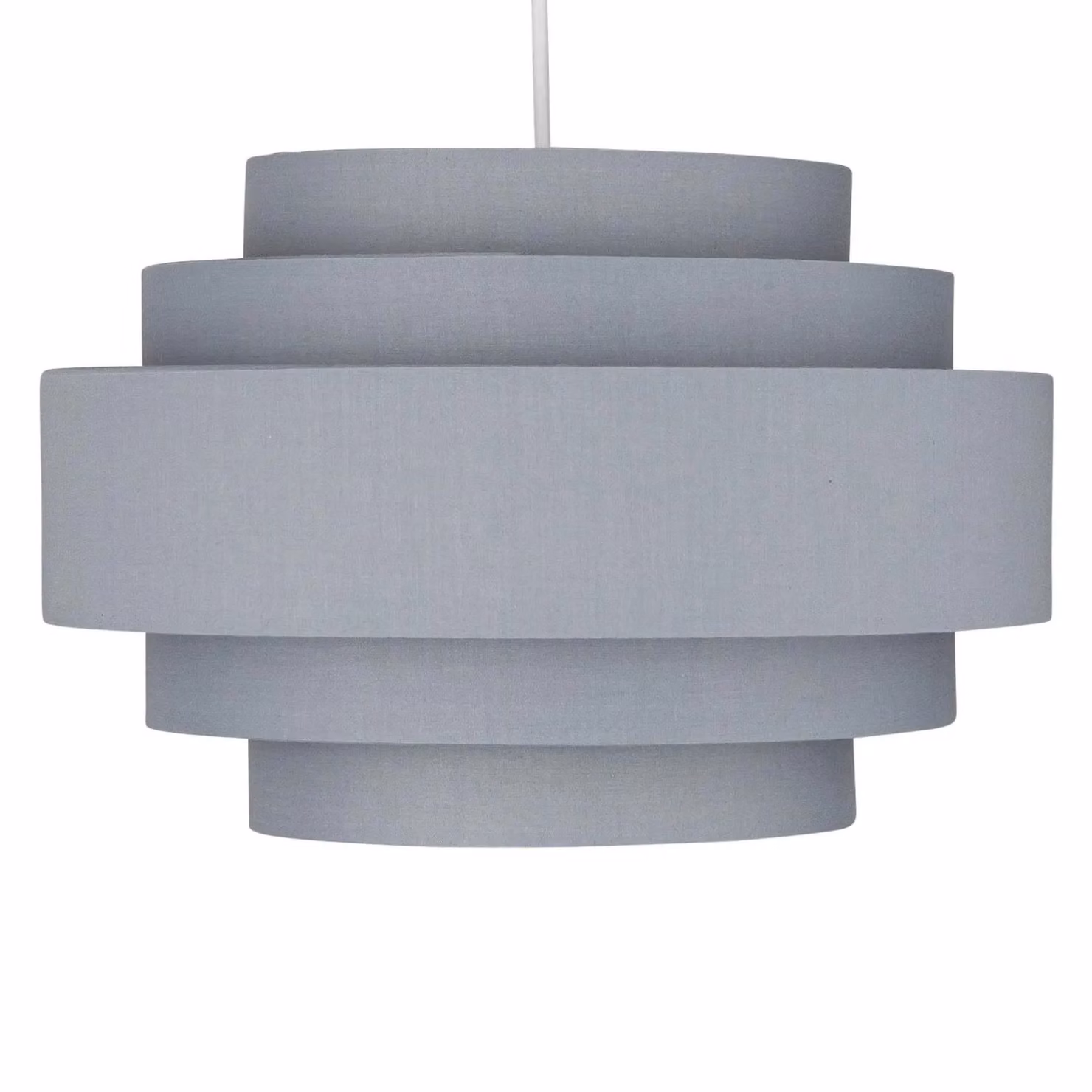 First Choice Lighting Pair of Grey Fabric Cylinder Light Shades, W/D/H: 35.0 x 23.5 x 23.5 cm – 2
