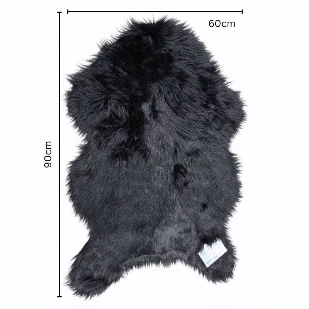 HomeSpace Direct Faux Fur Rectangular Area Rug in Silver Grey W/D: 90 x 60 cm – 5