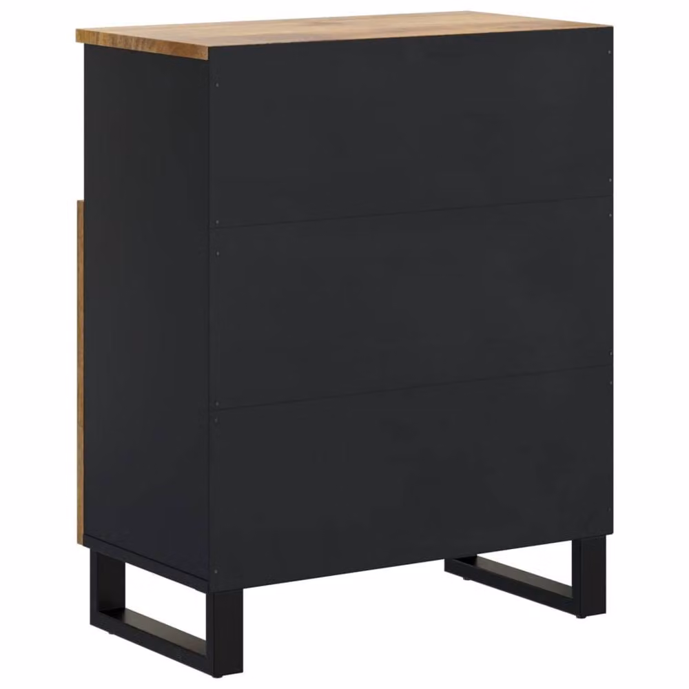 Berkfield Home Industrial Mango Wood Sideboard with 2 Doors, Brown, W/D/H: 60 x 33 x 75 cm – 5