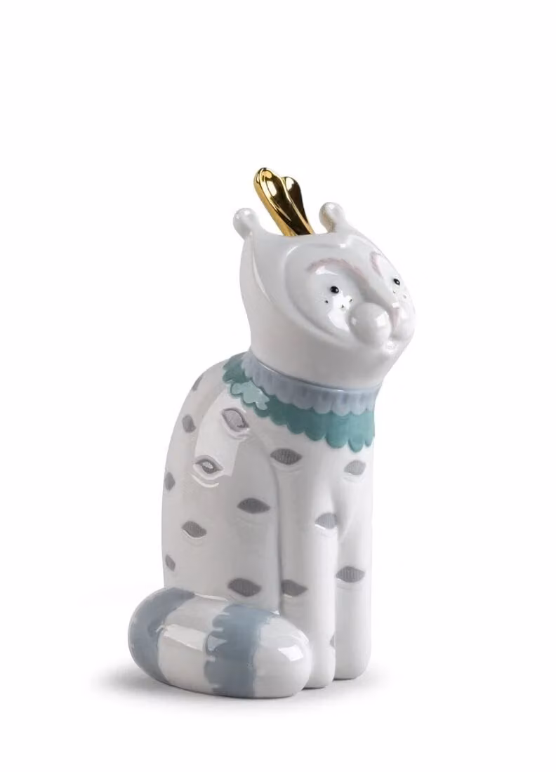 Lladró Unusual Friends Cat White Porcelain Figurine