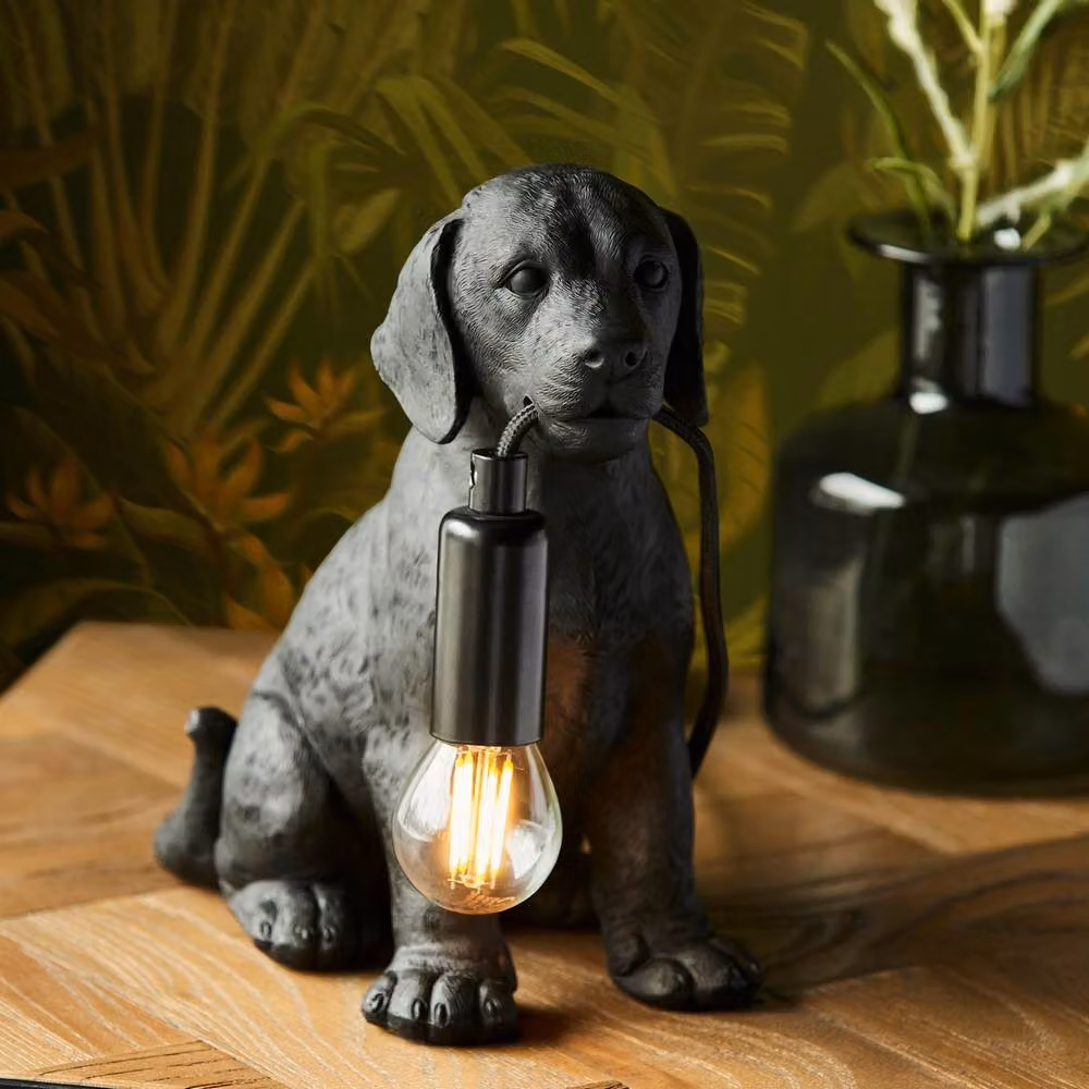 Netlighting Labrador Puppy Table Lamp in Matt Black with E14 Bulb Socket – 2