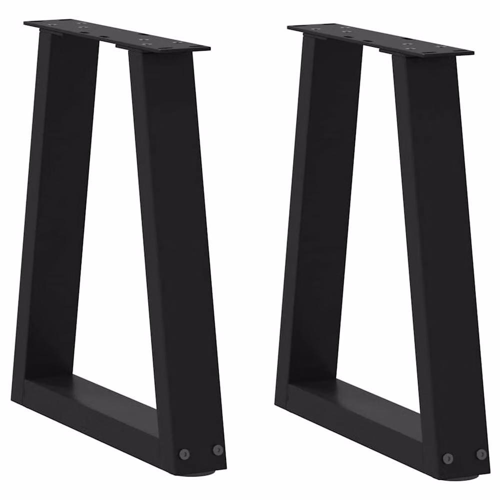 Berkfield Home Modern V-Shape Dining Table Legs, 2 Pieces, Black Steel, W/H: 38 x 42-43.3 cm – 2