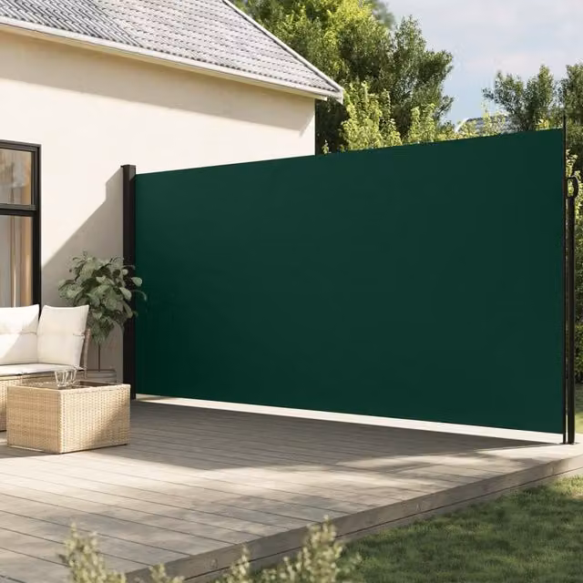 Berkfield Home Retractable Wall-Mounted Side Awning in Dark Green, W/H: 300 x 220 cm