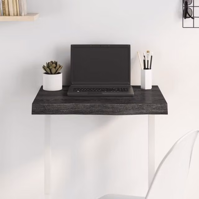 Berkfield Home Dark Grey Treated Solid Wood Oak Table Top W: 60 cm, D: 40 cm, H: 2-6 cm – 1