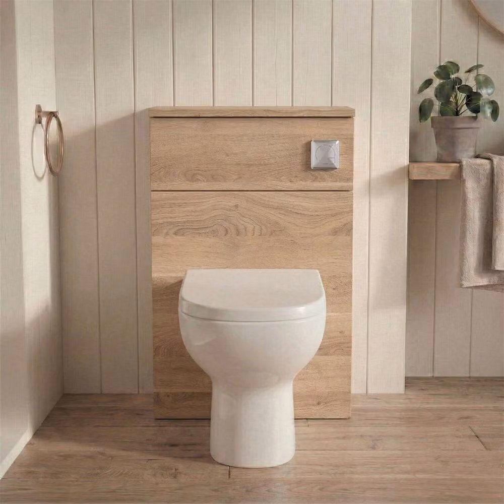 Balterley Contemporary Compact Freestanding WC Toilet Unit, Brown Light Oak, W: 50 cm – 2