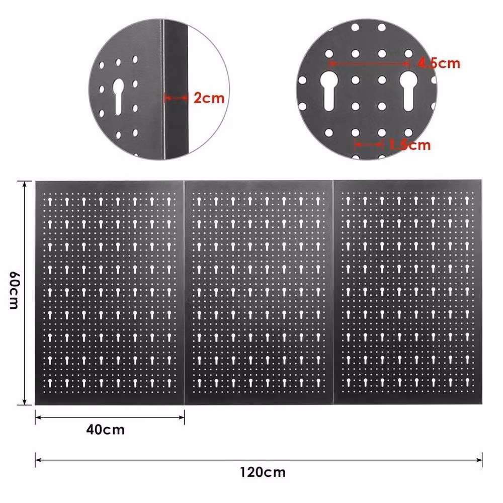 EONLION Pegboard Wall Organizer Kit in Black, W/H: 100 x 200 cm – 2