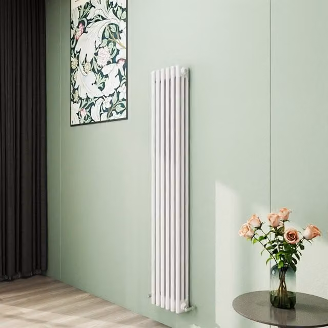 AicaBathroom Vertical Traditional Cast Iron Style 3 Column Radiator in White, H 150 cm x W 29 cm x D 29 cm