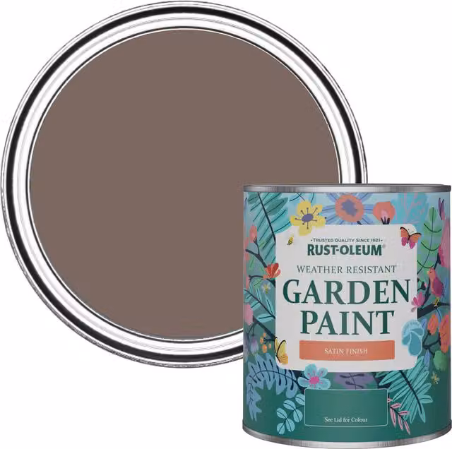 Rust-Oleum Garden Paint in Satin Finish, Brown, 0.75 l