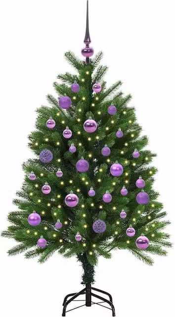 Berkfield Home Realistic Green Tabletop Christmas Tree with 150 LEDs and Stand, Height: 120 cm – 1
