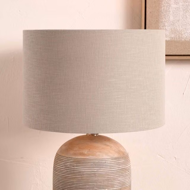 Ruma Grey Linen Drum Lamp Shade for Table and Floor Lamps, Diameter: 45.72 cm