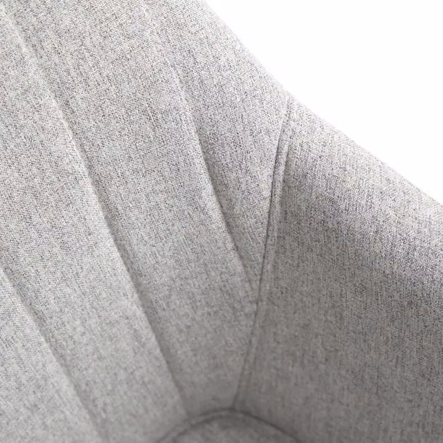 Home Garden Direct Luciano Upholstered Tub Armchair in Grey Linen with Rubberwood Frame – 3