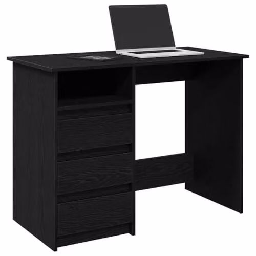 vidaXL Modern Black Writing Desk in MDF with Matt Finish, W: 102 cm, D: 50 cm, H: 75 cm – 3