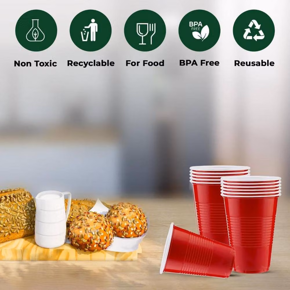 ECONX Red Disposable Plastic Party Cups, 12oz, 50 Pieces – 8