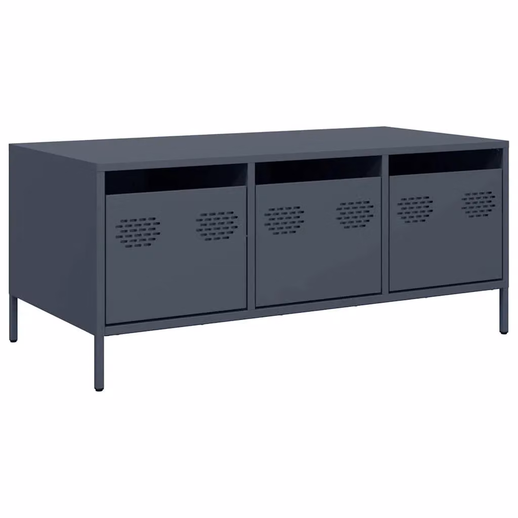Berkfield Home Anthracite and Green Industrial Coffee Table in Cold-rolled Steel, W: 101.5 cm, D: 50 cm, H: 43.5 cm – 2