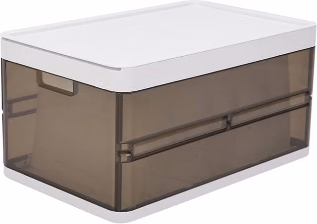 ExtraStar Foldable and Stackable Clothes Organiser Box with Dividers in Brown