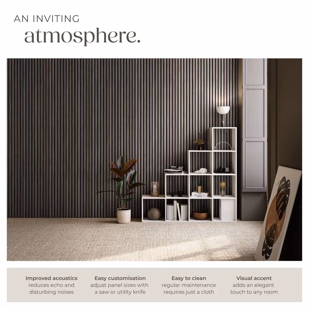 tectake Acoustic Wood Look Wall Panels in Grey Oak Gray – 3