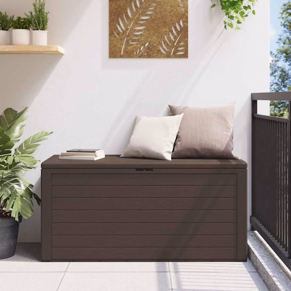 Berkfield Home Garden Storage Box in Brown, W/D/H: 116 x 44 x 55 cm – 2