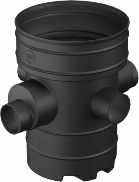 Turtle Enviro Catchpit Chamber Base, Black, 450mm Diameter for 225mm Twinwall with 150mm Inlets