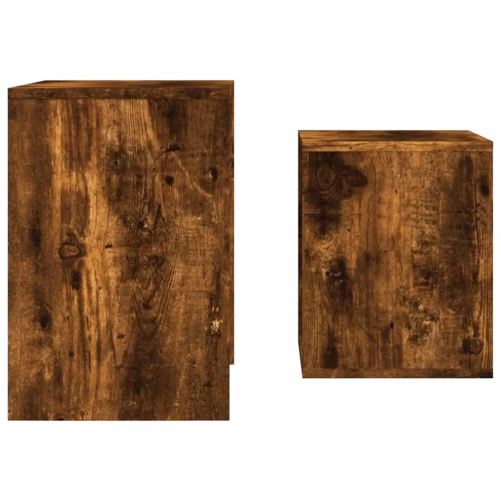 Berkfield Home Nesting Coffee Tables, 2 Piece Set in Smoked Oak Brown Engineered Wood – 5