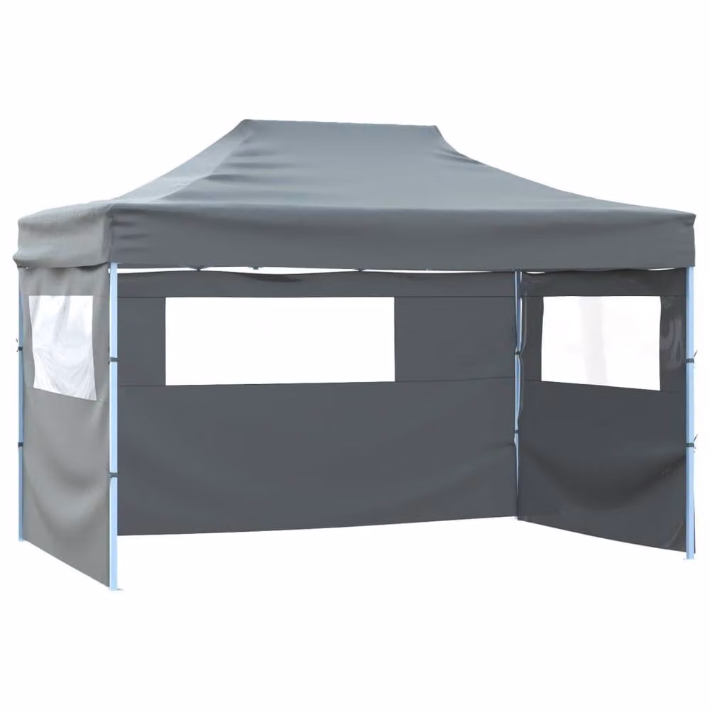 Berkfield Home Durable Foldable Tent with 3 Walls, Anthracite, W: 4.5 m, D: 3 m, H: 2.91 m – 2