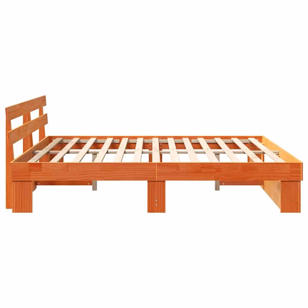 Berkfield Home Traditional Bed with Headboard in Brown Solid Pine Wood, 200 x 200 cm – 3