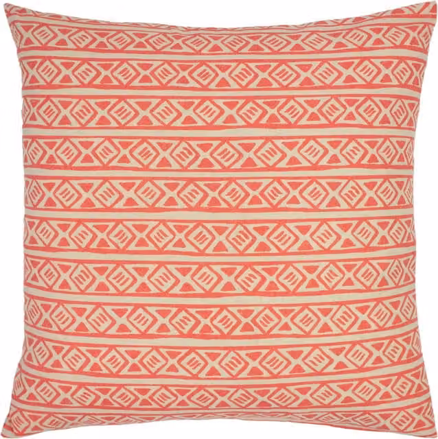 Nomi Monoprint Square Linen Cushion in Orange