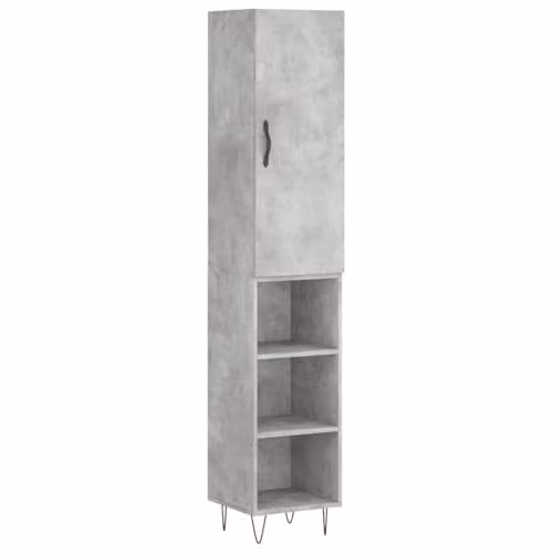 vidaXL Industrial Highboard in Grey with Hinged Doors and Internal Shelves, W/D/H: 34.5 x 34 x 180 cm