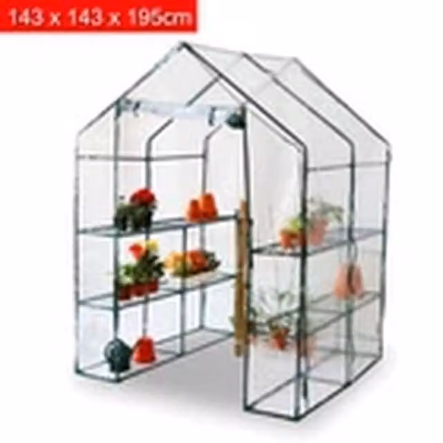 Kelvenix Walk In Greenhouse with Shelving and Transparent PVC Cover