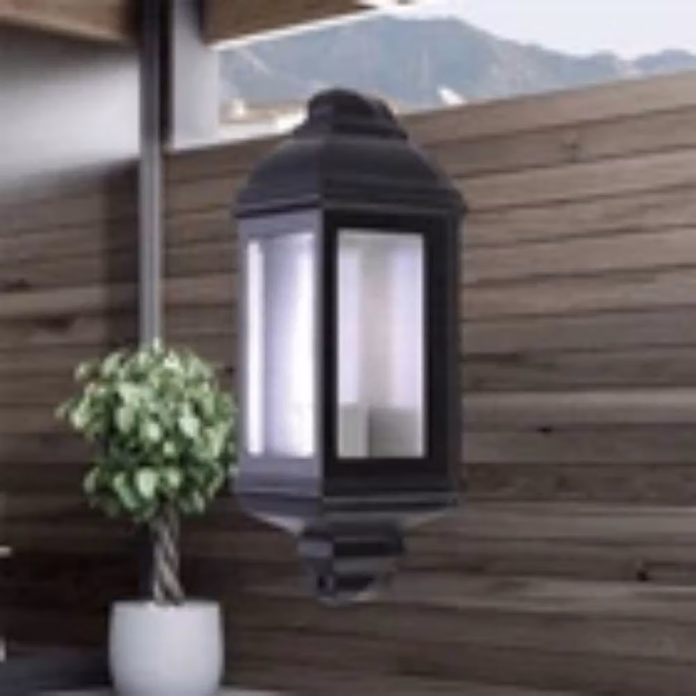 Havendro Modern Black Metal Outdoor Half Lantern Wall Light for Garden and Terrace, Dimmable LED, H 36.0 x W 17.4 x D 11.2 cm – 3
