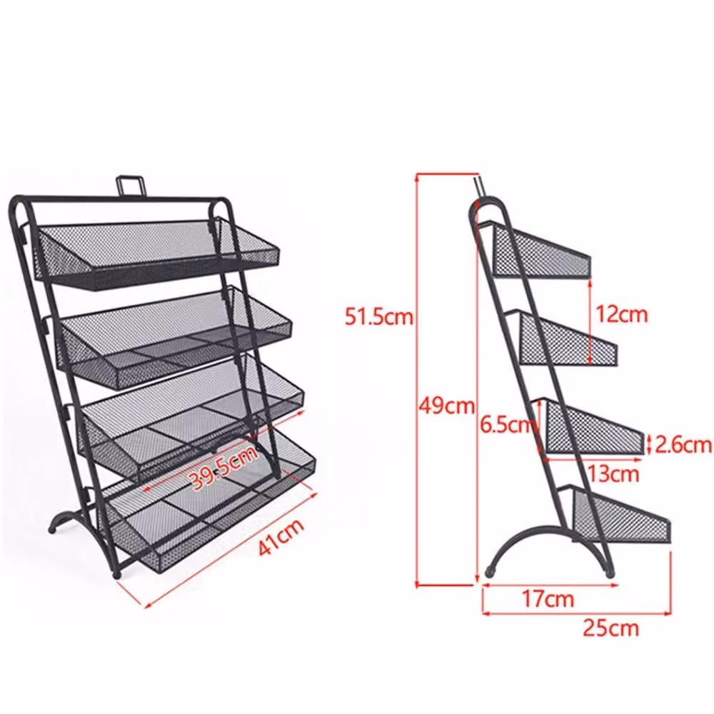 FORGEVIO 4 Layer Metal Retail Shop Display Rack Shelf Counter in Matt Black – 2