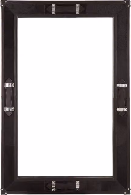 Orsina Puzzle Wall Mirror with Cut Out Frame in Black
