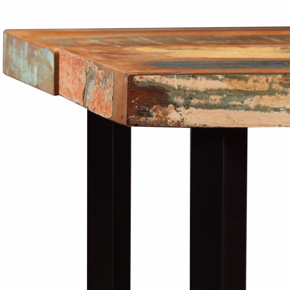 Berkfield Home Industrial Rectangular Bar Table in Brown Solid Reclaimed Wood W/D/H: 150 x 70 x 107 cm – 2
