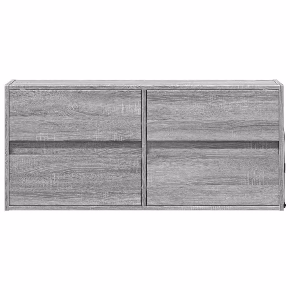 Berkfield Home TV Wall Cabinet with LED Lights in Grey Sonoma, W: 100 cm, D: 31 cm, H: 45 cm – 4