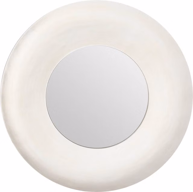 Orsina Modern Round Glass Wall Mirror in White