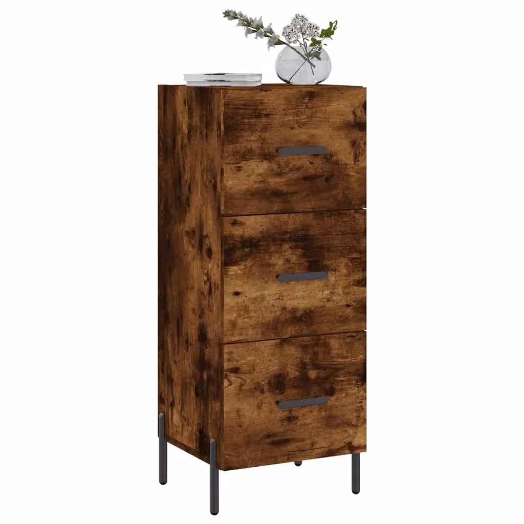 Berkfield Home Modern Smoked Oak Sideboard in Brown, W/D/H: 34.5 x 34.5 x 90 cm – 2