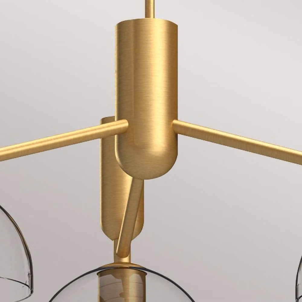 Netlighting Alora Mood Jude Multi Arm Pendant Light in Gold and Brass with 3x E27 Glass Domes – 2