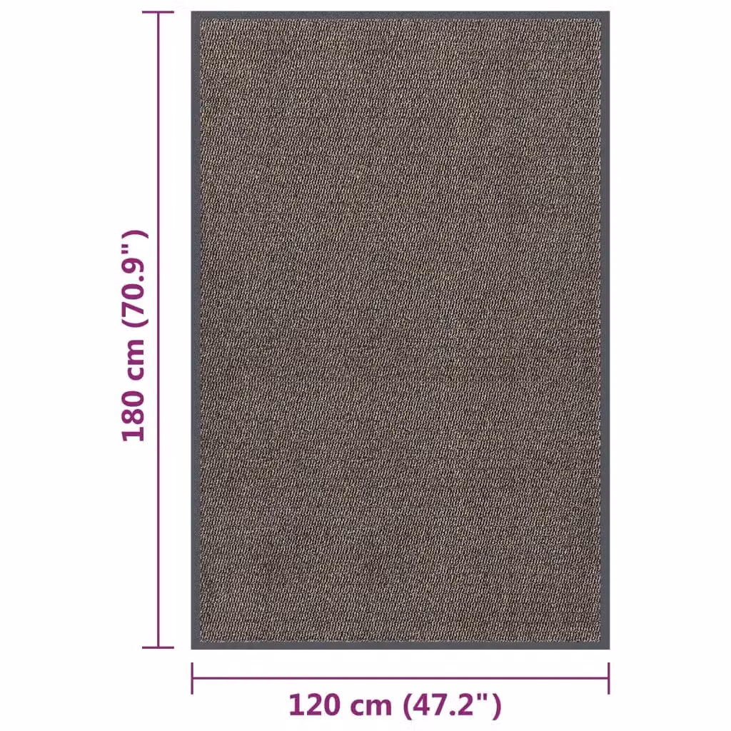 Berkfield Home Tufted Non-Slip Rectangular Doormat, Brown, W: 120 cm x D: 150 cm – 2
