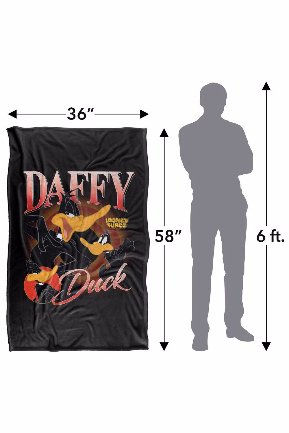 LOGOVISION Looney Tunes Daffy Duck Super Soft Silky Touch Fleece Throw Blanket, Multicolour, W: 152 cm, D: 127 cm – 8