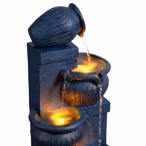 Teamson Home Solar-Powered Cascade Outdoor Garden Fountain in Blue, H 72 cm – 3