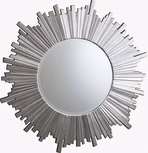 Perch & Parrow Soleil Modern Round Silver Tabletop Glass Mirror