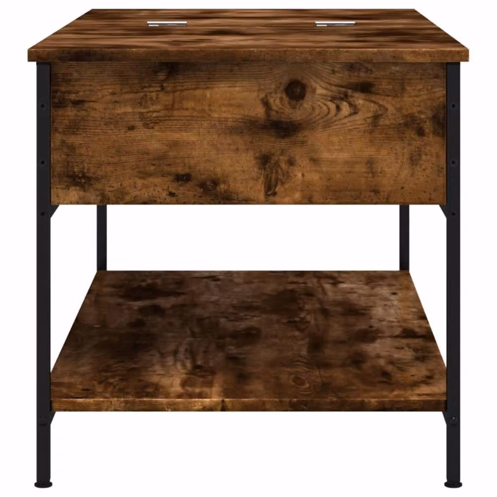 Berkfield Home Smoked Oak Decorative Coffee Table in Brown, W/D/H: 100 x 50 x 50 cm – 4