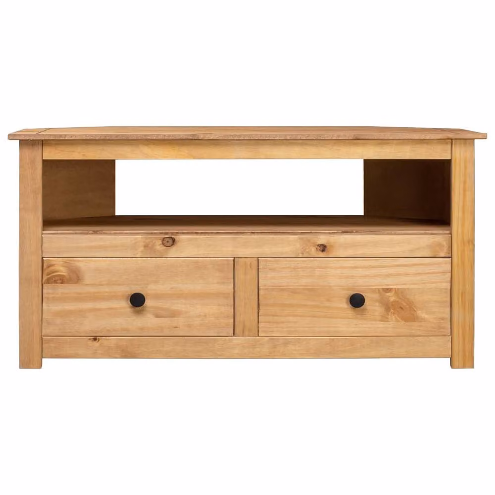 Berkfield Home Panama Range Corner TV Cabinet in Brown Solid Pine, W/D/H: 93 x 49 x 49 cm – 2