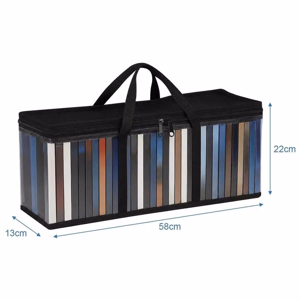 EONLION 2-Piece Set of Foldable Fabric DVD Storage Boxes with Handles, Black – 2