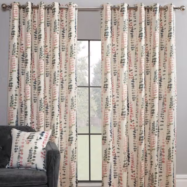 Terrys Santa Maria Flamingo Ready Made Eyelet Curtains in Blue, Pink and Multicolour Floral Animal Print