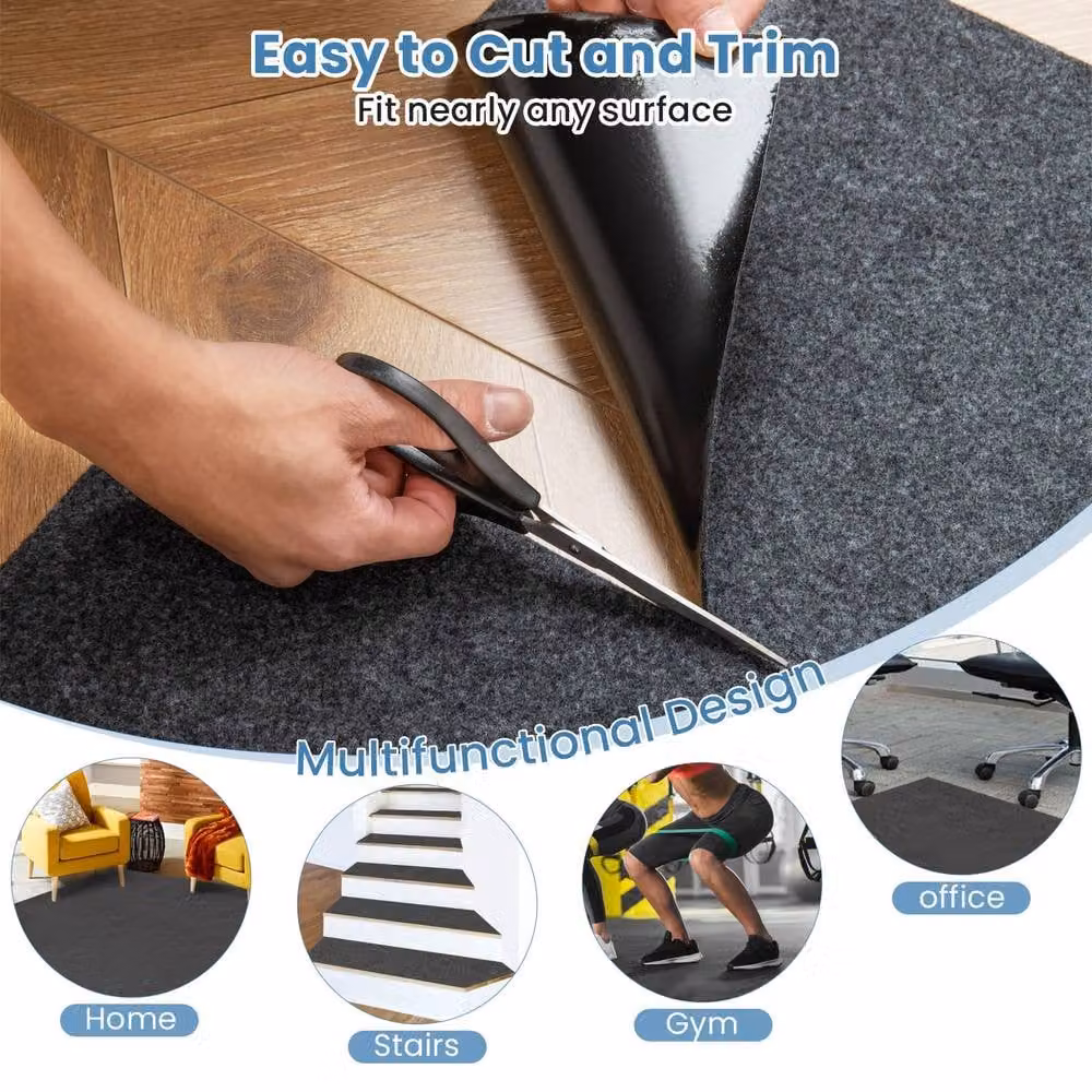 Costway Absorbent Oil Spill Garage Floor Parking Mat, Grey, W: 180 cm, D: 150 cm – 4